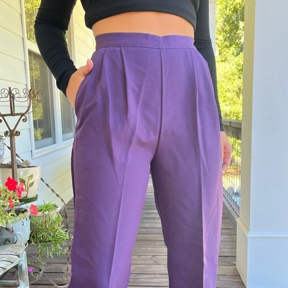 80s Avon High Rise Purple Pants - Picture 4 of 6